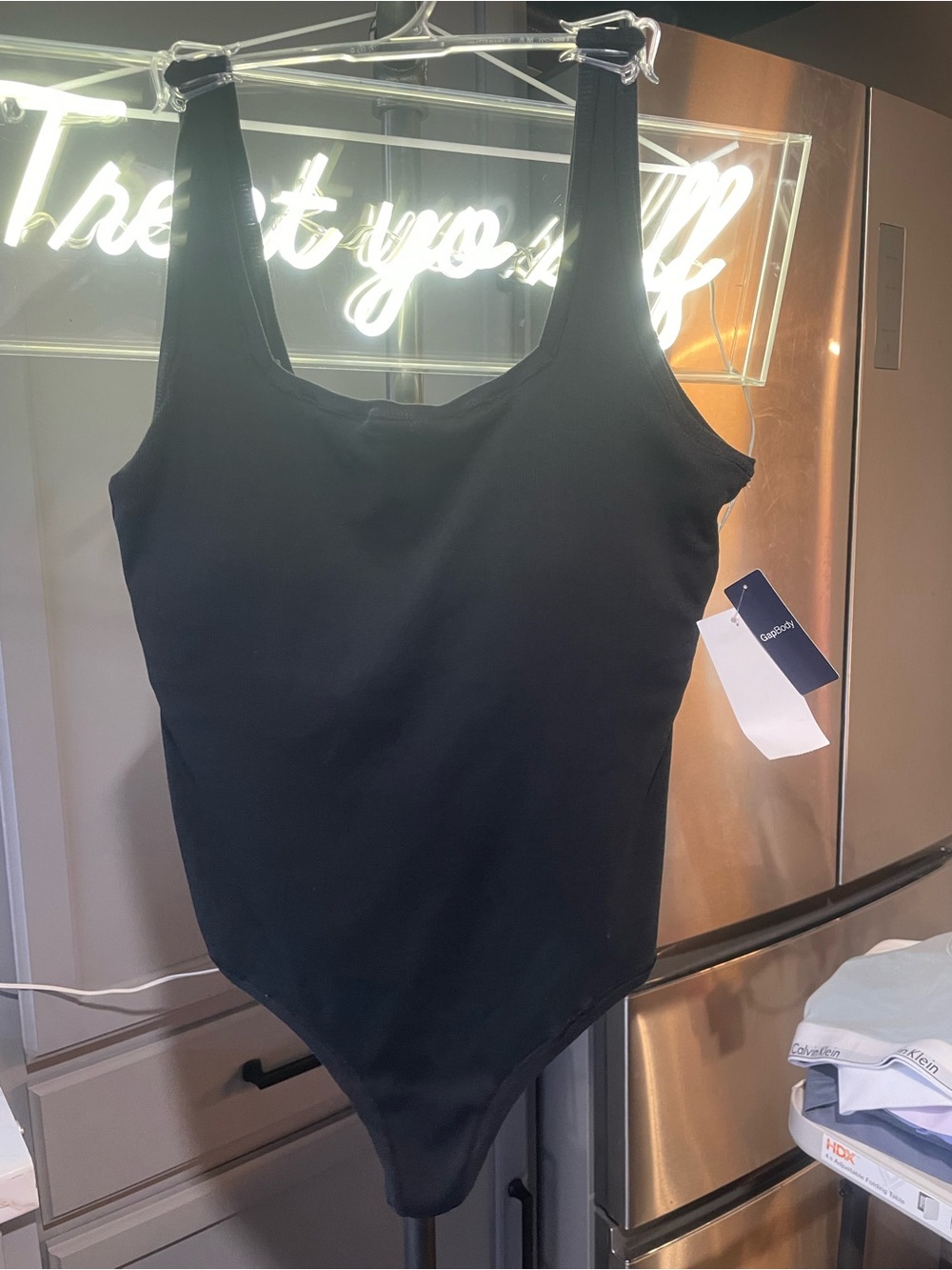 Calvin Klein Black Scoop-Neck Stretch Bodysuit